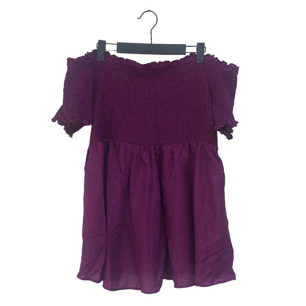 Torrid Peplum Gauze Smocked Off Shoulder Top size 2 - Picture 7 of 8